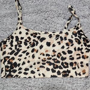 Aerie Leopard Print Swim Top